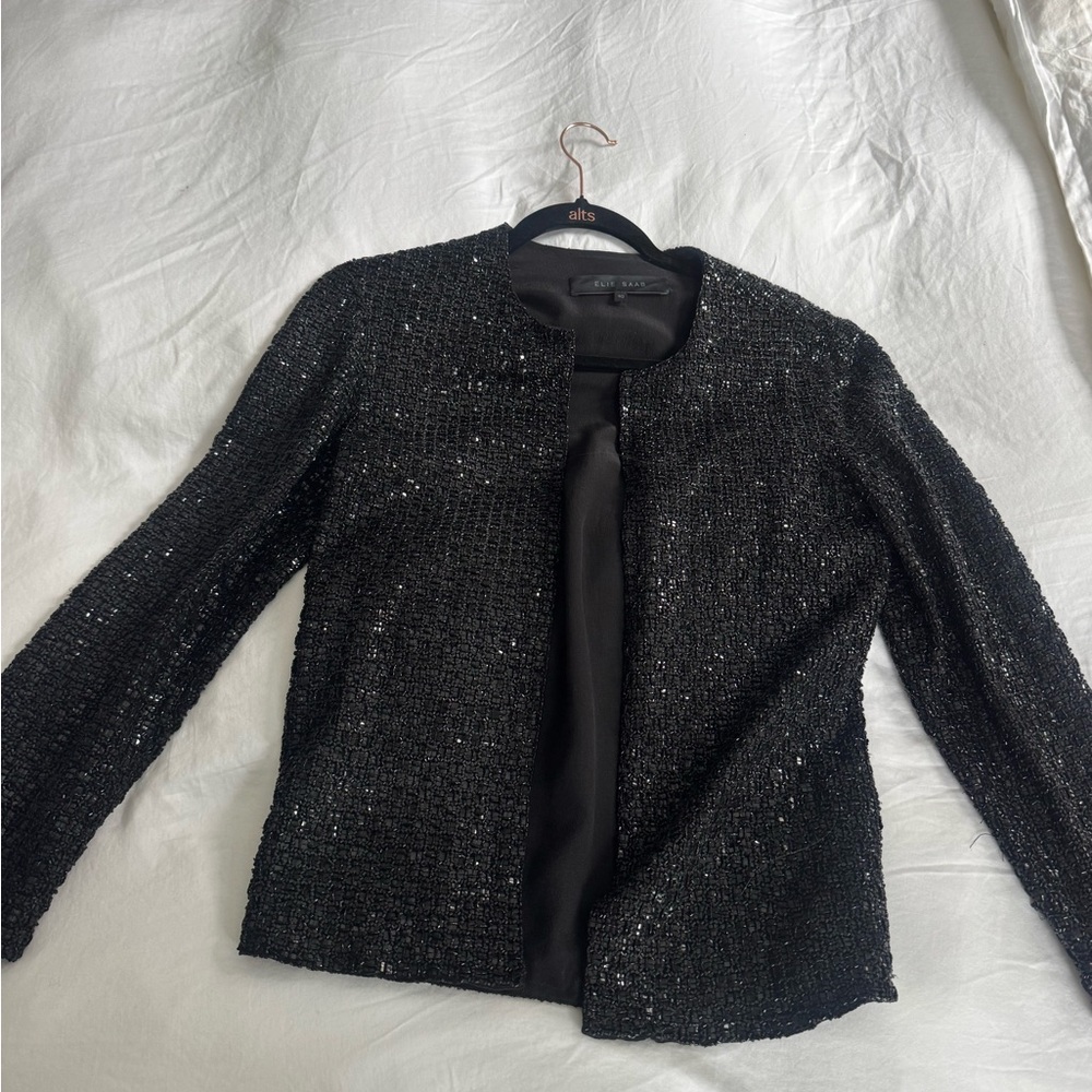 Elie Saab Black Beaded Blazer